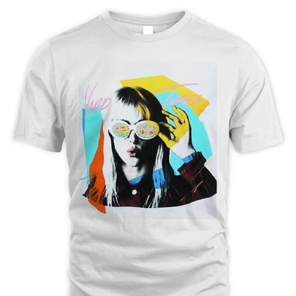 Paramore Hard Times Retro Tshirt Rock Music Tour Gift For Fans Tee